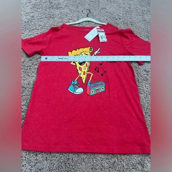 NWT new cat & jack boys large 10-12 dancing pizza tee shirt target graphic tee - Picture 8 of 8